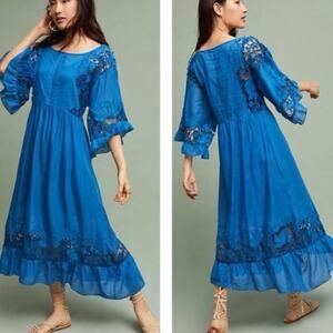 Anthropologie Meadow Flutter-Sleeve Dress
